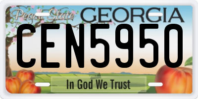 GA license plate CEN5950