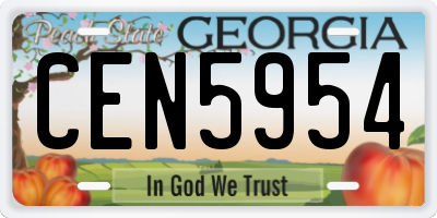 GA license plate CEN5954