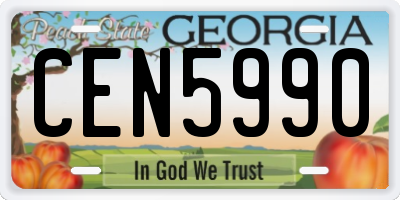 GA license plate CEN5990