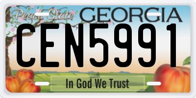 GA license plate CEN5991