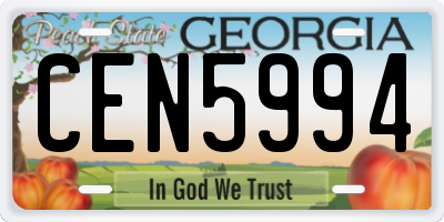 GA license plate CEN5994