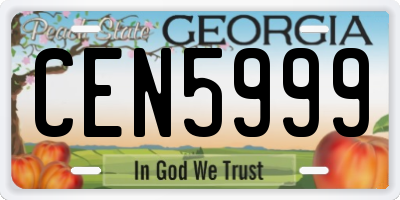 GA license plate CEN5999