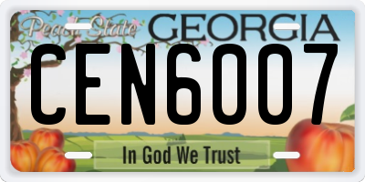 GA license plate CEN6007