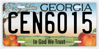 GA license plate CEN6015