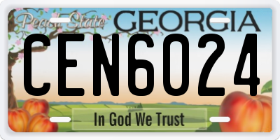 GA license plate CEN6024