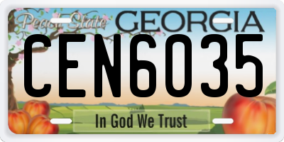 GA license plate CEN6035