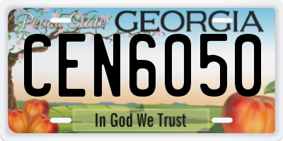 GA license plate CEN6050