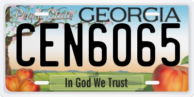 GA license plate CEN6065