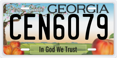GA license plate CEN6079