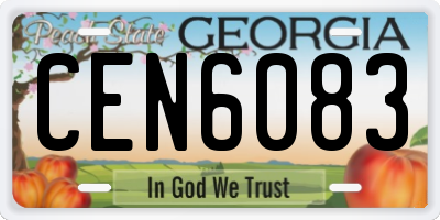 GA license plate CEN6083