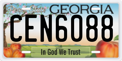 GA license plate CEN6088
