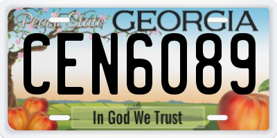 GA license plate CEN6089