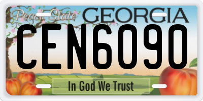 GA license plate CEN6090