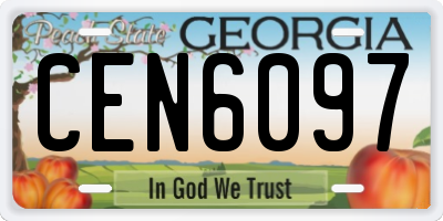 GA license plate CEN6097