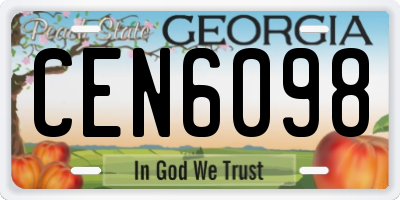 GA license plate CEN6098