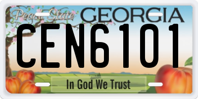 GA license plate CEN6101