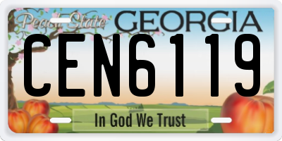GA license plate CEN6119