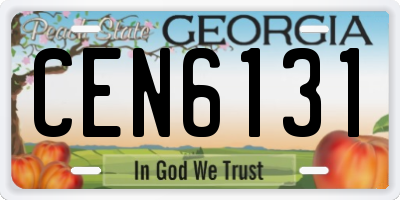 GA license plate CEN6131