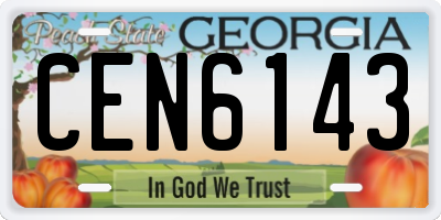 GA license plate CEN6143
