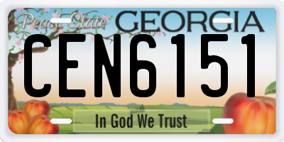 GA license plate CEN6151
