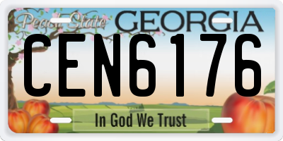 GA license plate CEN6176
