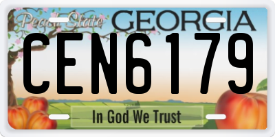 GA license plate CEN6179