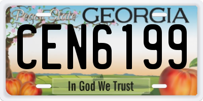 GA license plate CEN6199