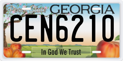 GA license plate CEN6210