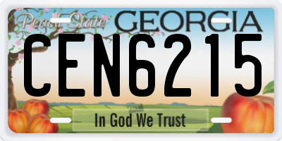 GA license plate CEN6215
