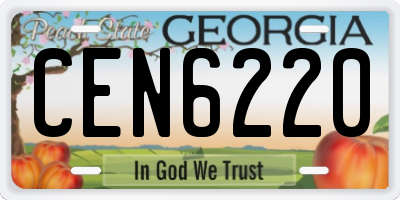 GA license plate CEN6220