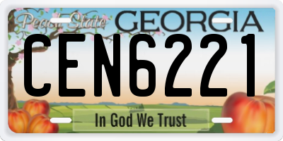 GA license plate CEN6221