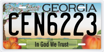 GA license plate CEN6223