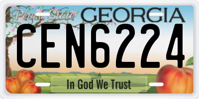 GA license plate CEN6224