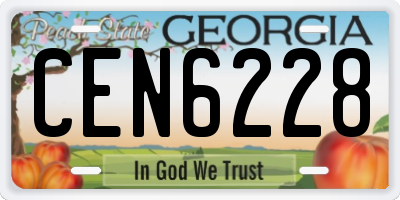 GA license plate CEN6228