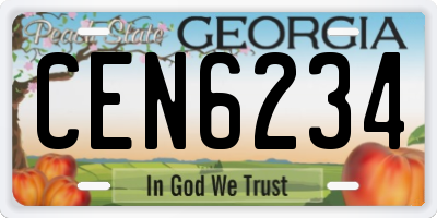 GA license plate CEN6234