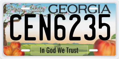 GA license plate CEN6235