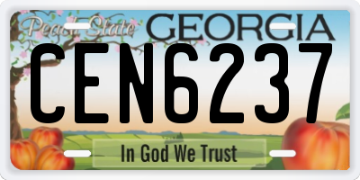 GA license plate CEN6237