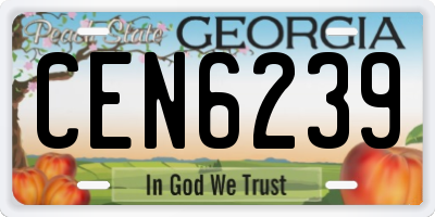 GA license plate CEN6239