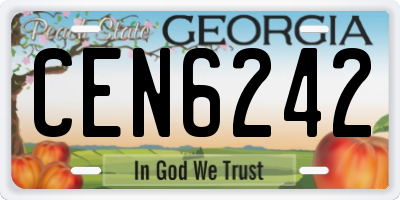 GA license plate CEN6242