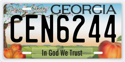 GA license plate CEN6244