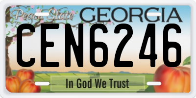 GA license plate CEN6246