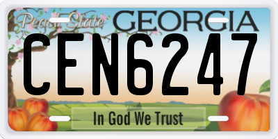 GA license plate CEN6247