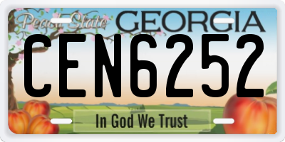 GA license plate CEN6252