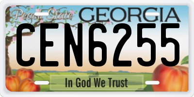 GA license plate CEN6255