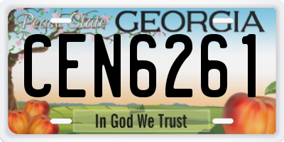 GA license plate CEN6261