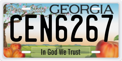 GA license plate CEN6267