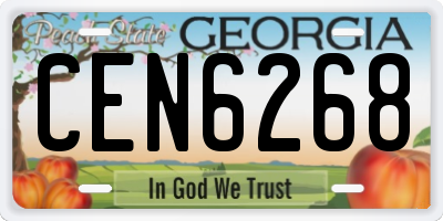 GA license plate CEN6268