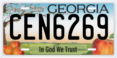 GA license plate CEN6269