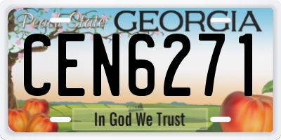 GA license plate CEN6271
