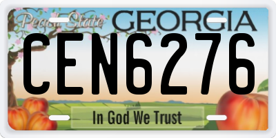 GA license plate CEN6276
